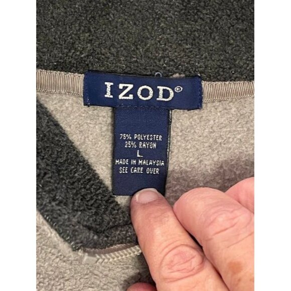 Izod Mens Gray Fleece Vest Zip-Up Sleeveless Jacket L Size - Picture 2 of 16